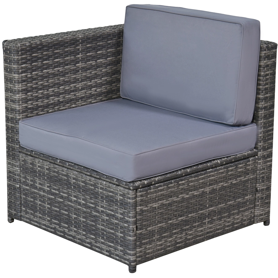 Outsunny Rattan Gartengarnitur als 7-teiliges Set grau