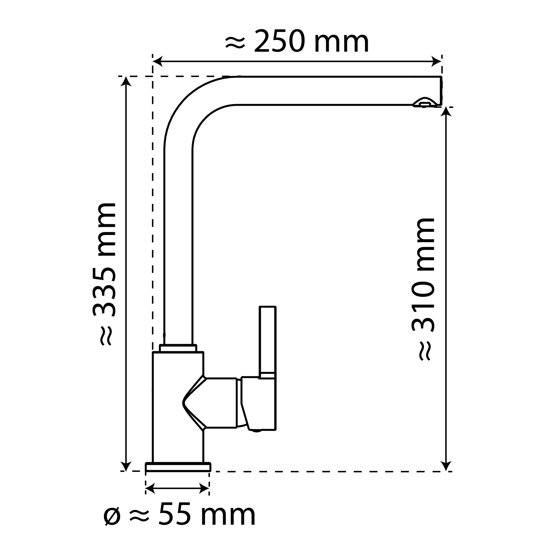 SISTANT Küchenarmatur - Edelstahloptik - Hochdruck - schwenkbar