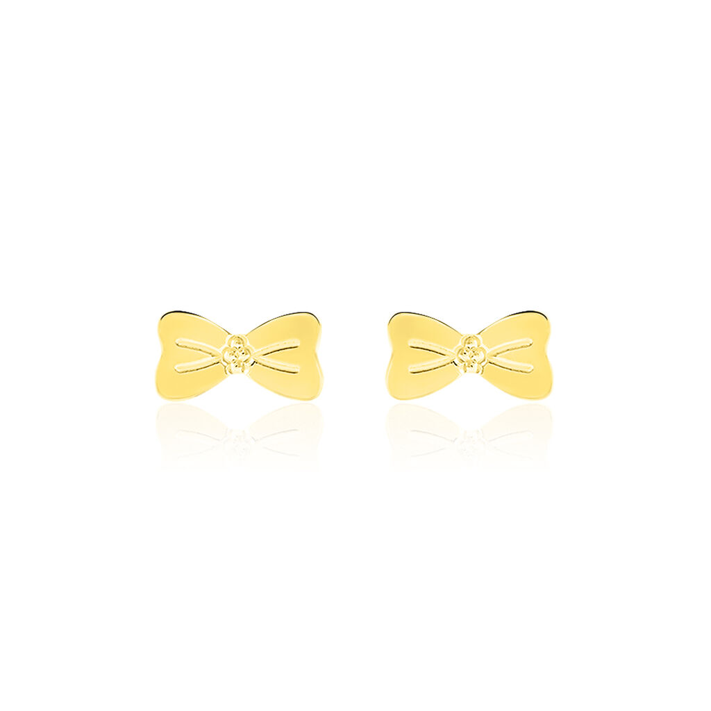 Boucles D'oreilles Puces Evonne Noeud Or Jaune