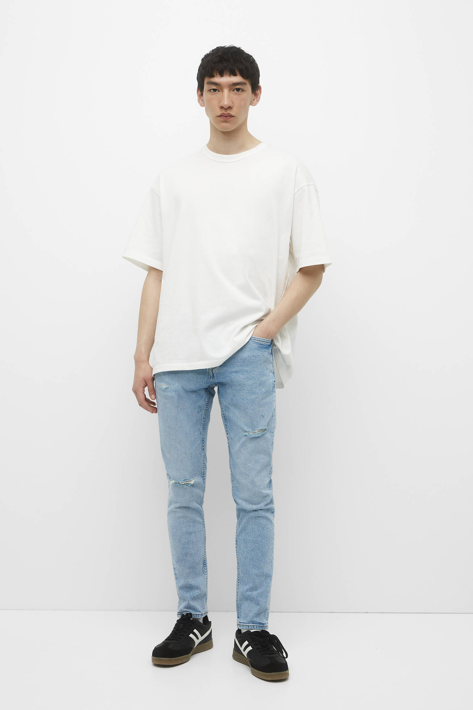CALÇA JEANS BÁSICA SLIM FIT - VERDE AZUL