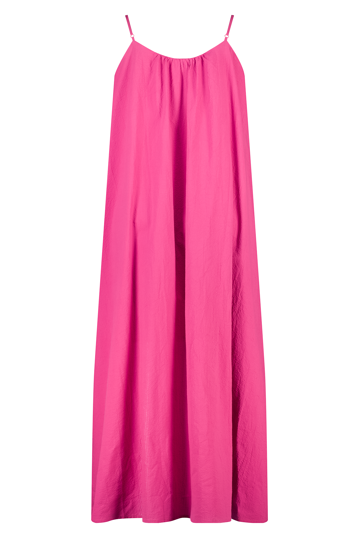 Maxi jurk met spaghettibandjes Framboos