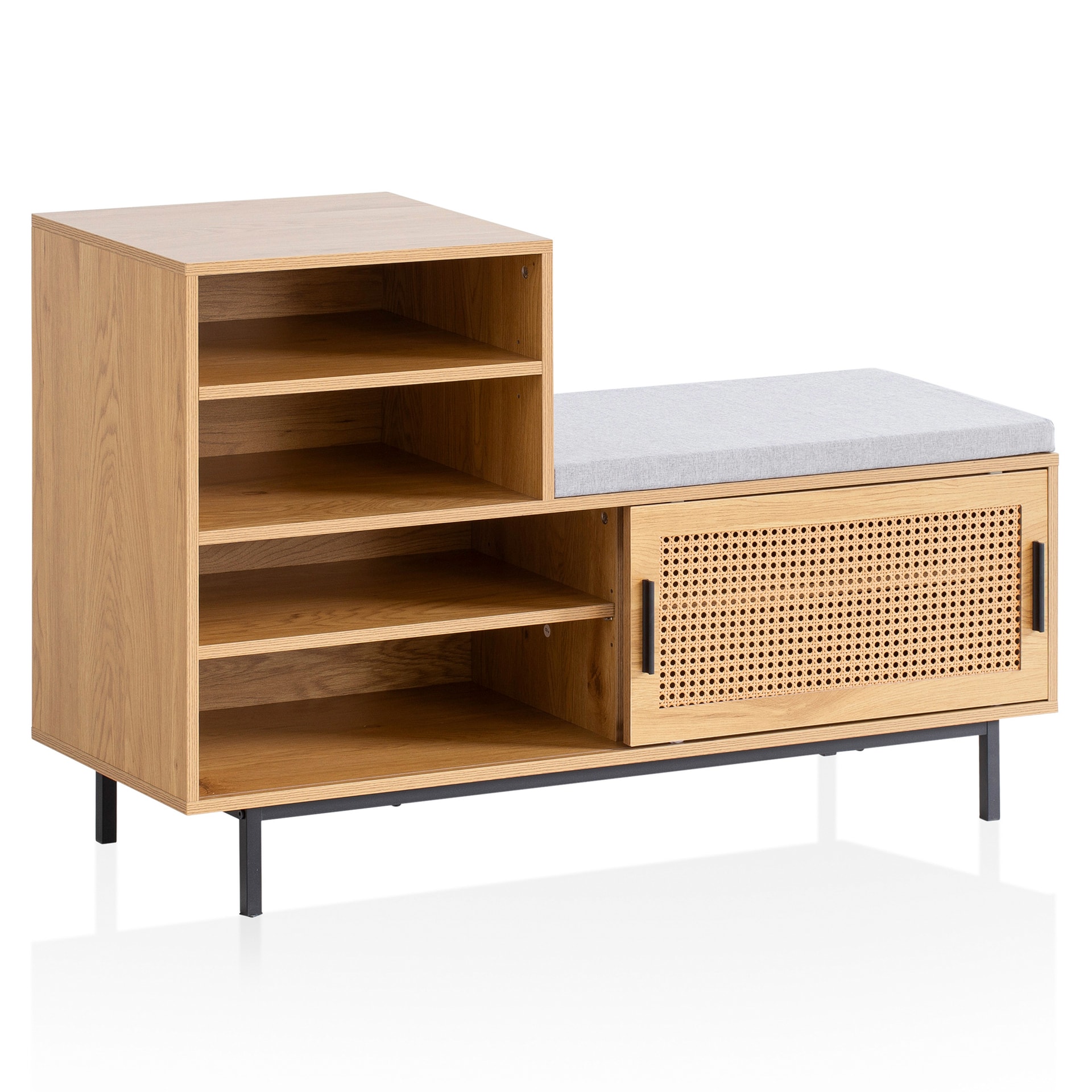 Garderobenbank 120 x 76 cm Eiche-Dekor