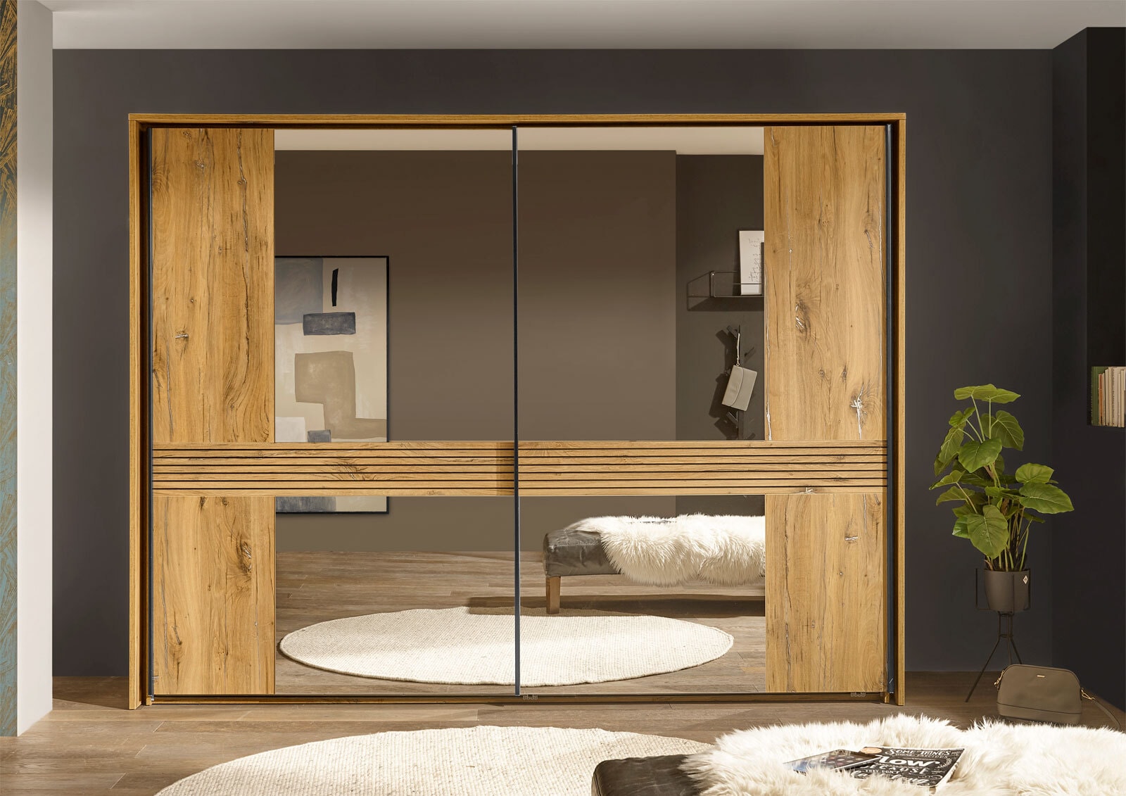 Schwebetürenschrank TRATTINO braun