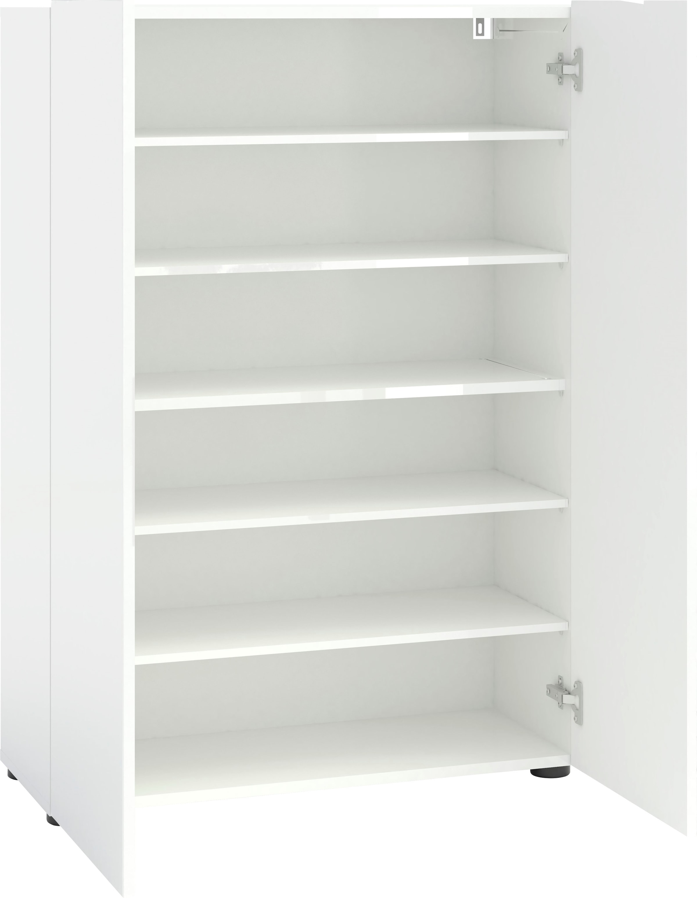 INOSIGN Schuhschrank »Mister, Schuhregal, Made in Italy, 6 Fächer, 5 Einlegeböden« Breite 80 cm, 2 Türen, Hochglanz Lackiert