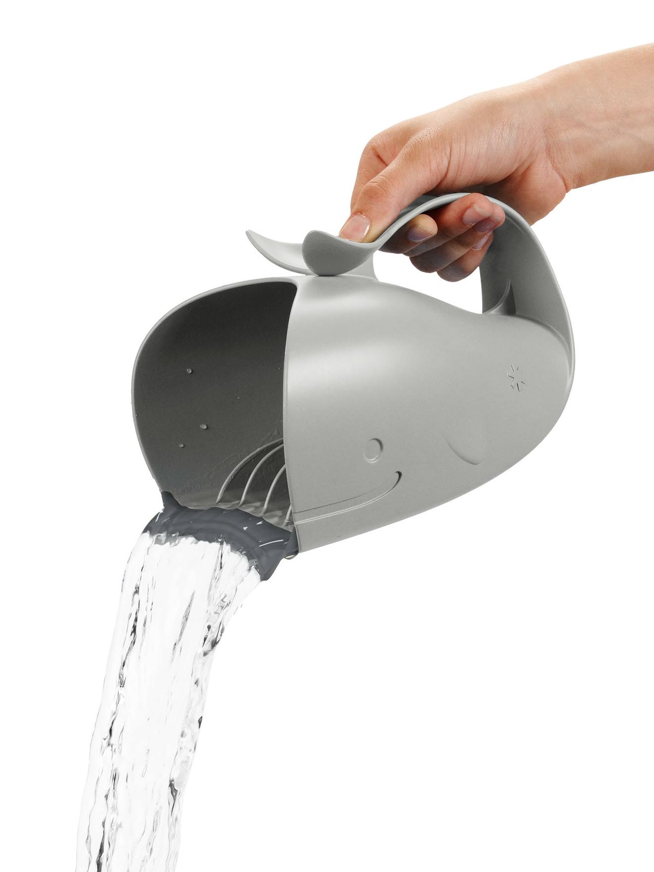 Jarra para banho com enxágue capilar Moby SKIP HOP, azul claro liso com estampas.