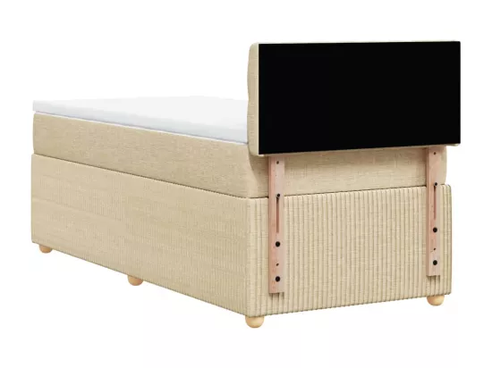 Sommier à lattes de lit et matelas Crème 90x190 cm Tissu