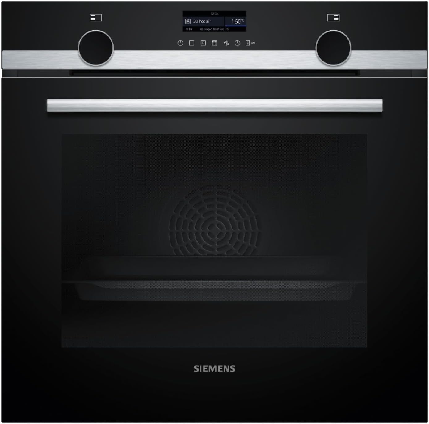 Siemens HB579GBR3, iQ500, Einbau-Backofen 60 x 60 cm, Air Fry, activeClean Pyrolyse Selbstreinigung, TFT-Display, 3D Heißluft, Schnellaufheizung, cookControl40 Automatikprogramme, softMove, Edelstahl
