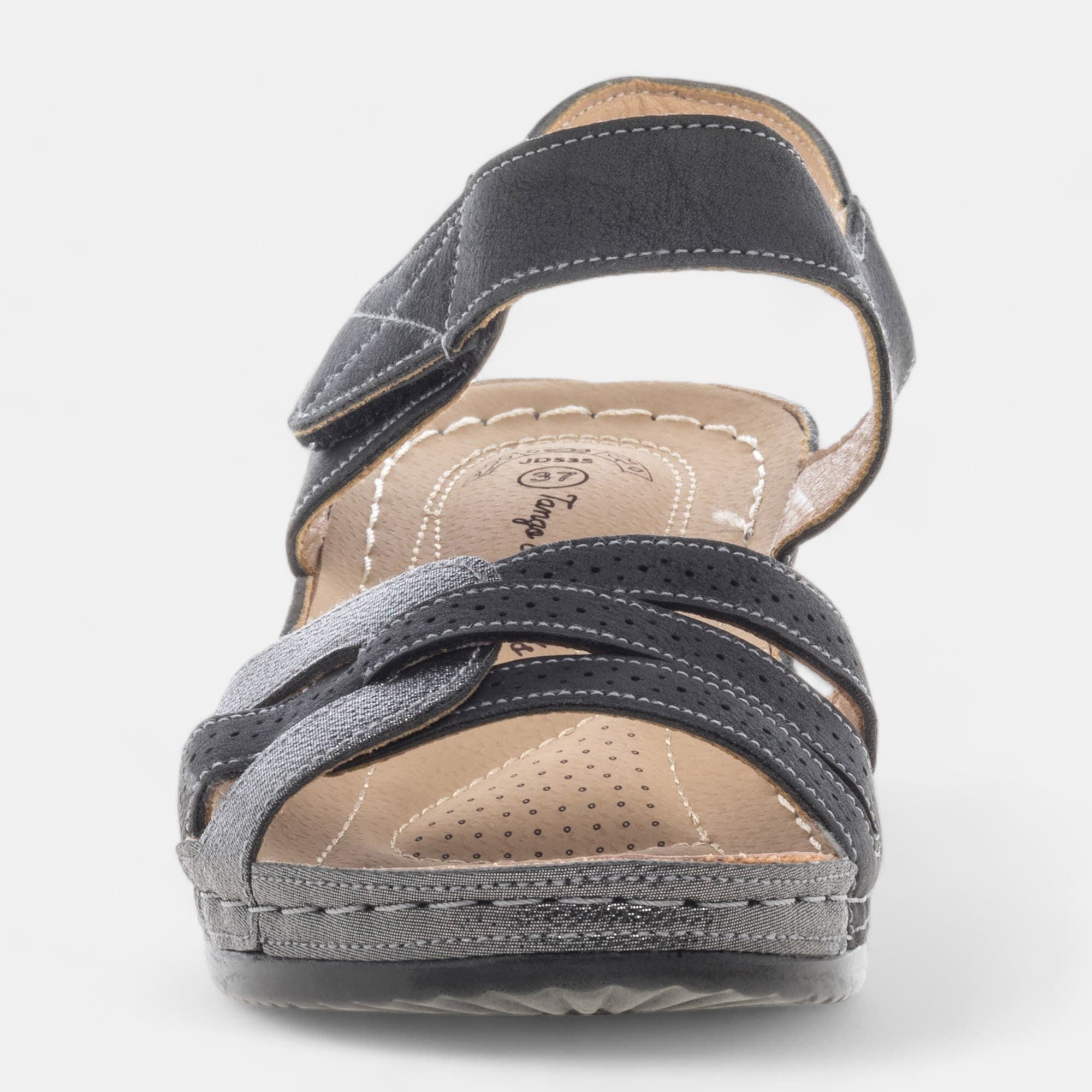 Sandales à talon compensé Femme noir