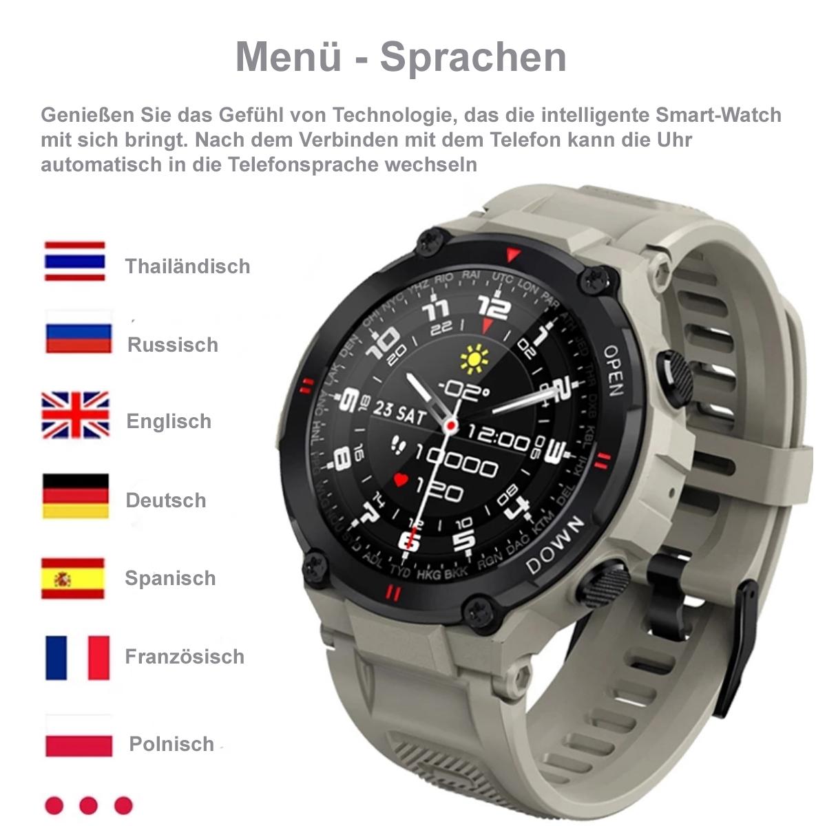 TPFNet Smart Watch / Fitness Tracker IP68 - Silikon Armband - Android & IOS - Schwarz