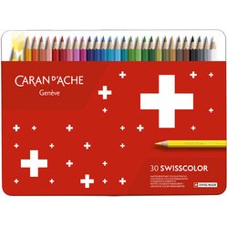 Crayons de couleur SWISSCOLOR, étui métal de 30