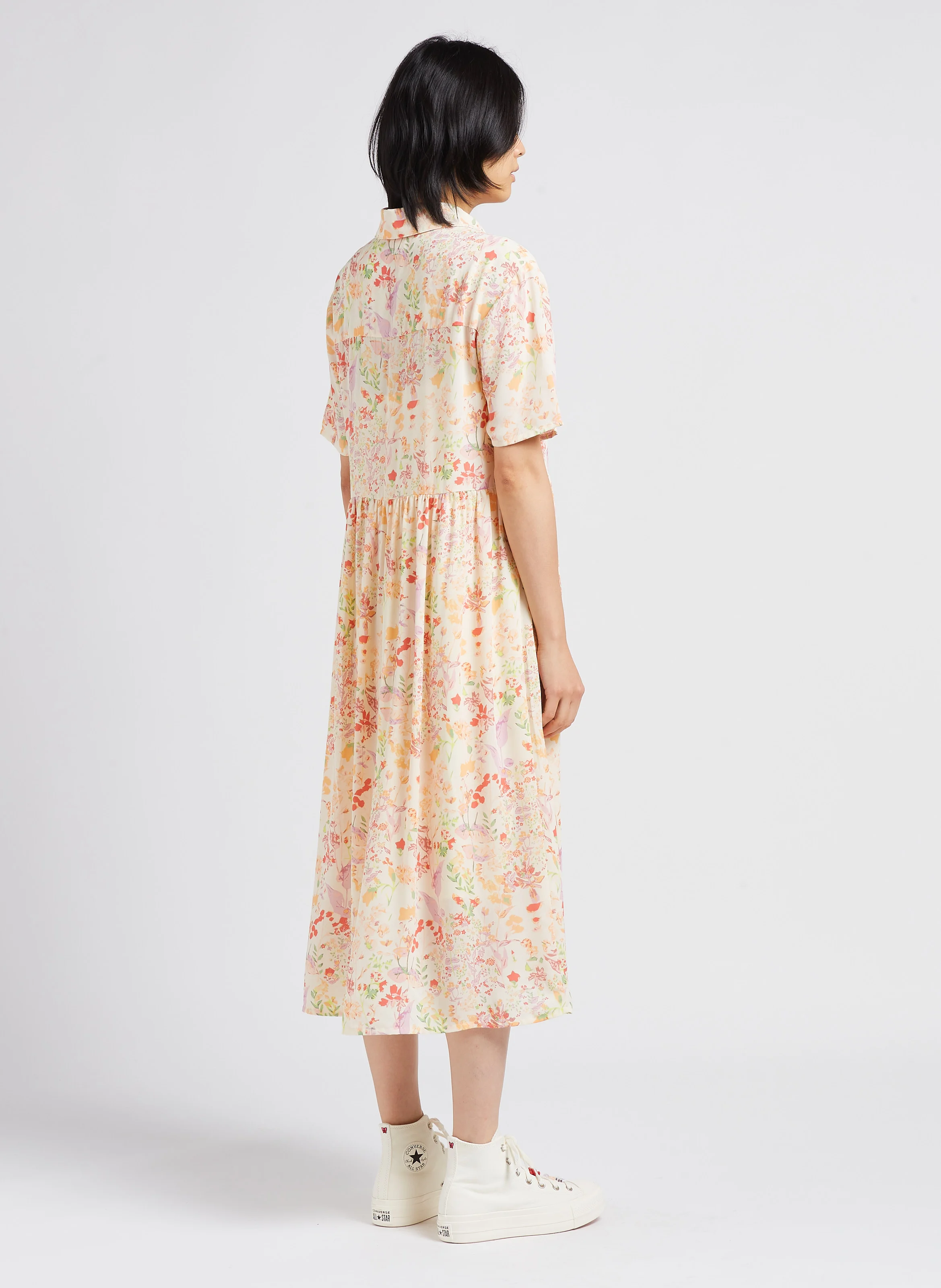 RHIANNON SS DRESS - Robe chemise mi-longue à imprimé floral | Multicolore