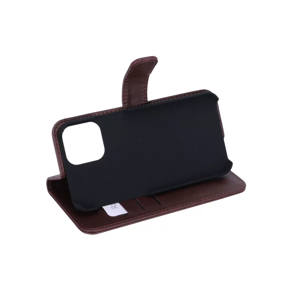Radicover iPhone 12 / 12 PRO Flipcover, vegansk læder - Brun