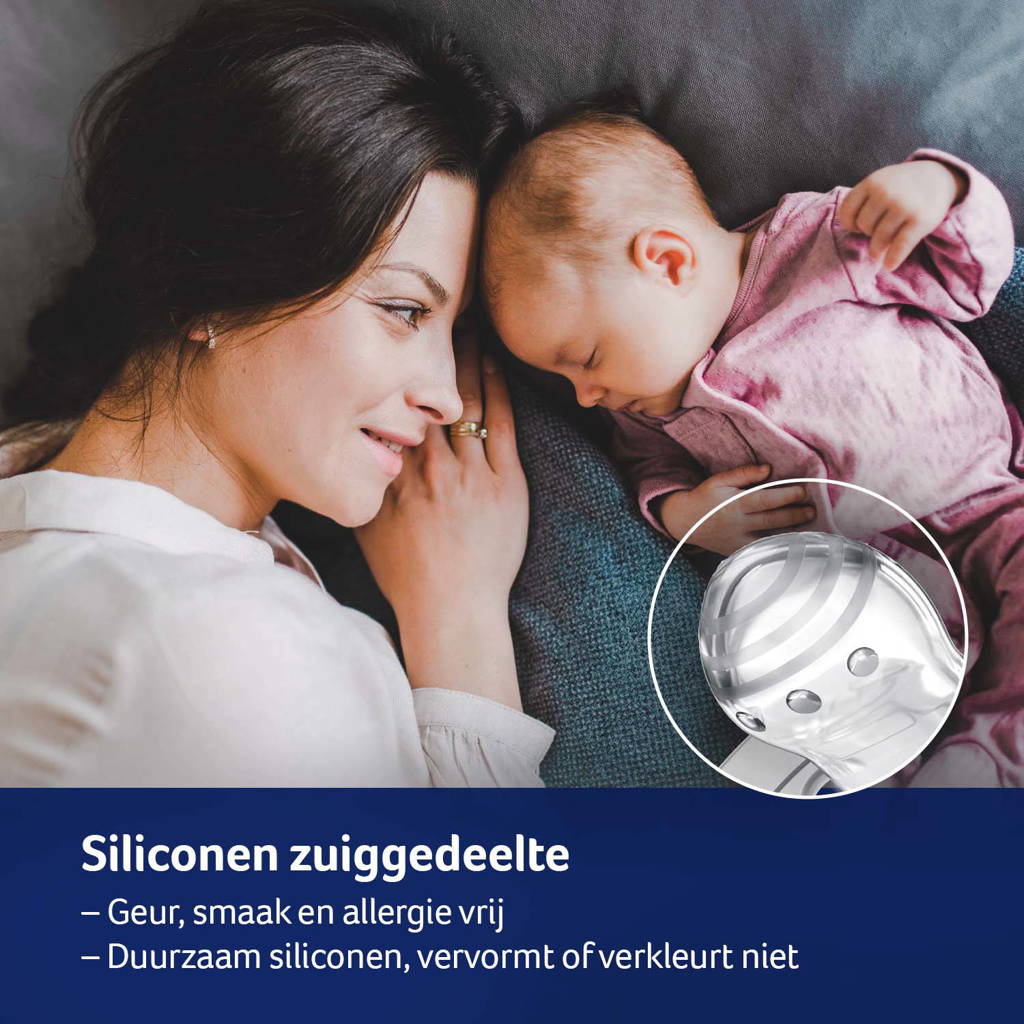 Dynamische fopspeen 3 tot 6M - Glow in the Dark - Blauw