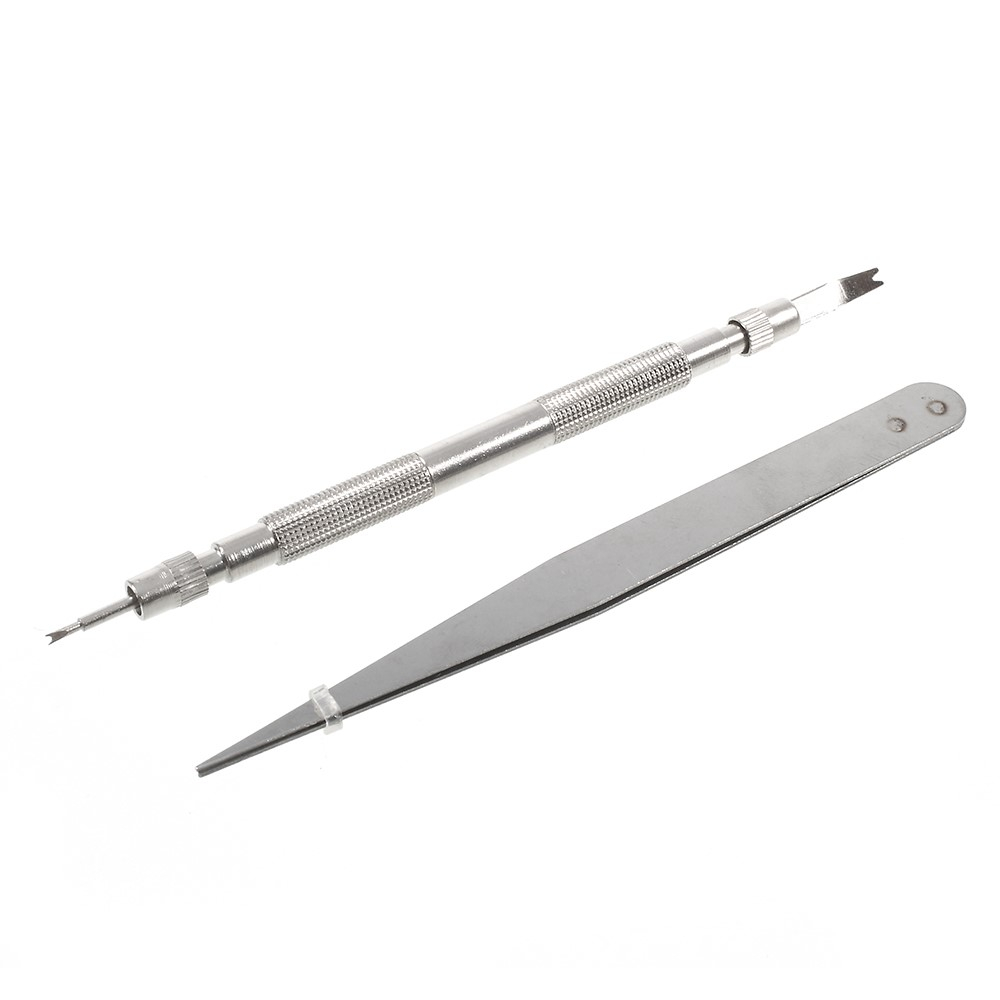 (13-tlg. Set) Universal Uhrenwerkzeug Set für Uhrenreparatur mit Pinzette / Gliederentferner / Uhrengehäusehalter / Schraubendreher
