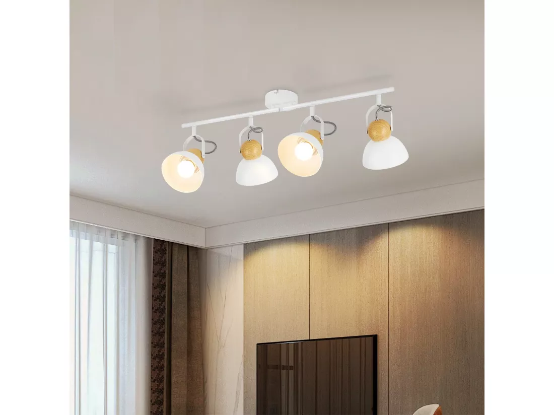 NETTLIFE Spot de plafond vintage noir E27 orientable 350° lampe de couloir rétro métal industriel orientable