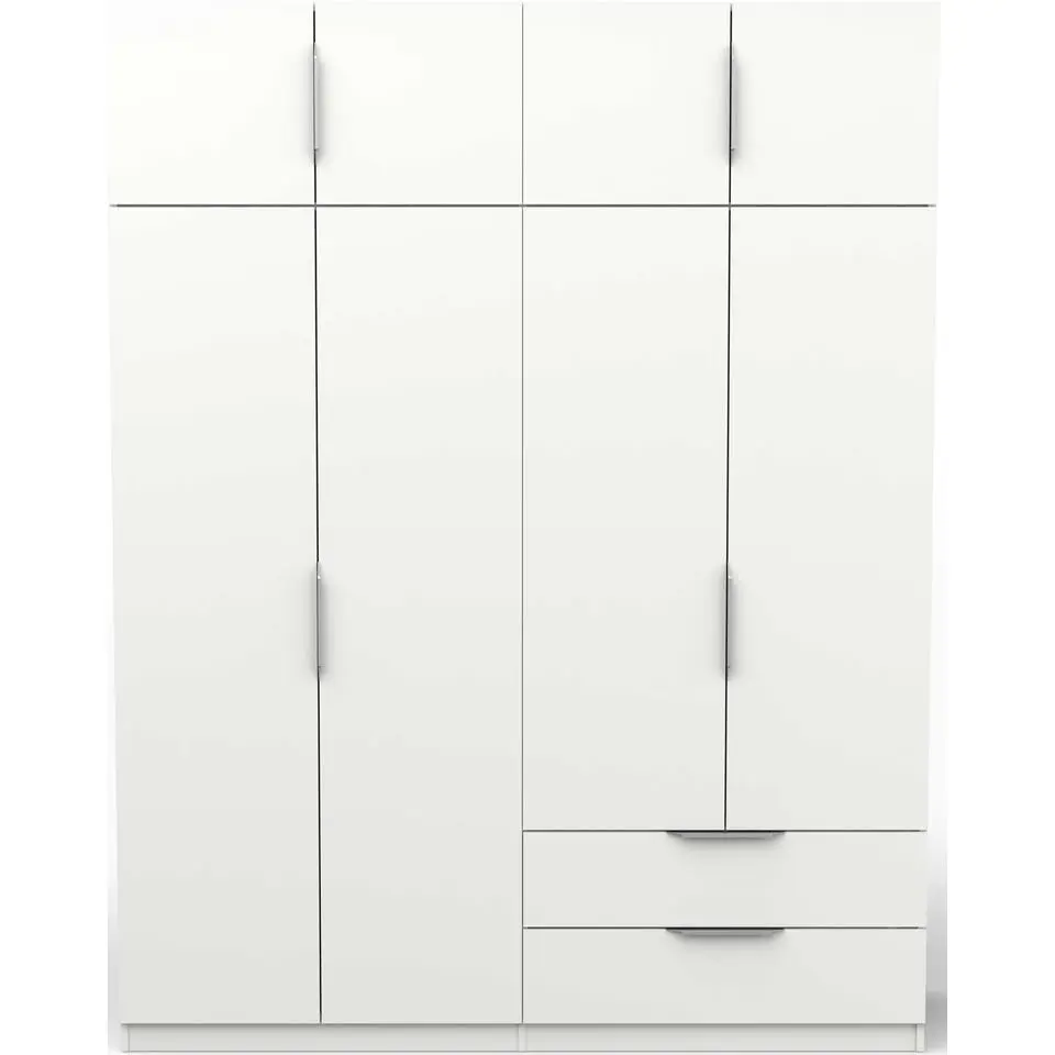 Kledingkast Spectre 157cm 8 deuren & 2 lades - mat wit