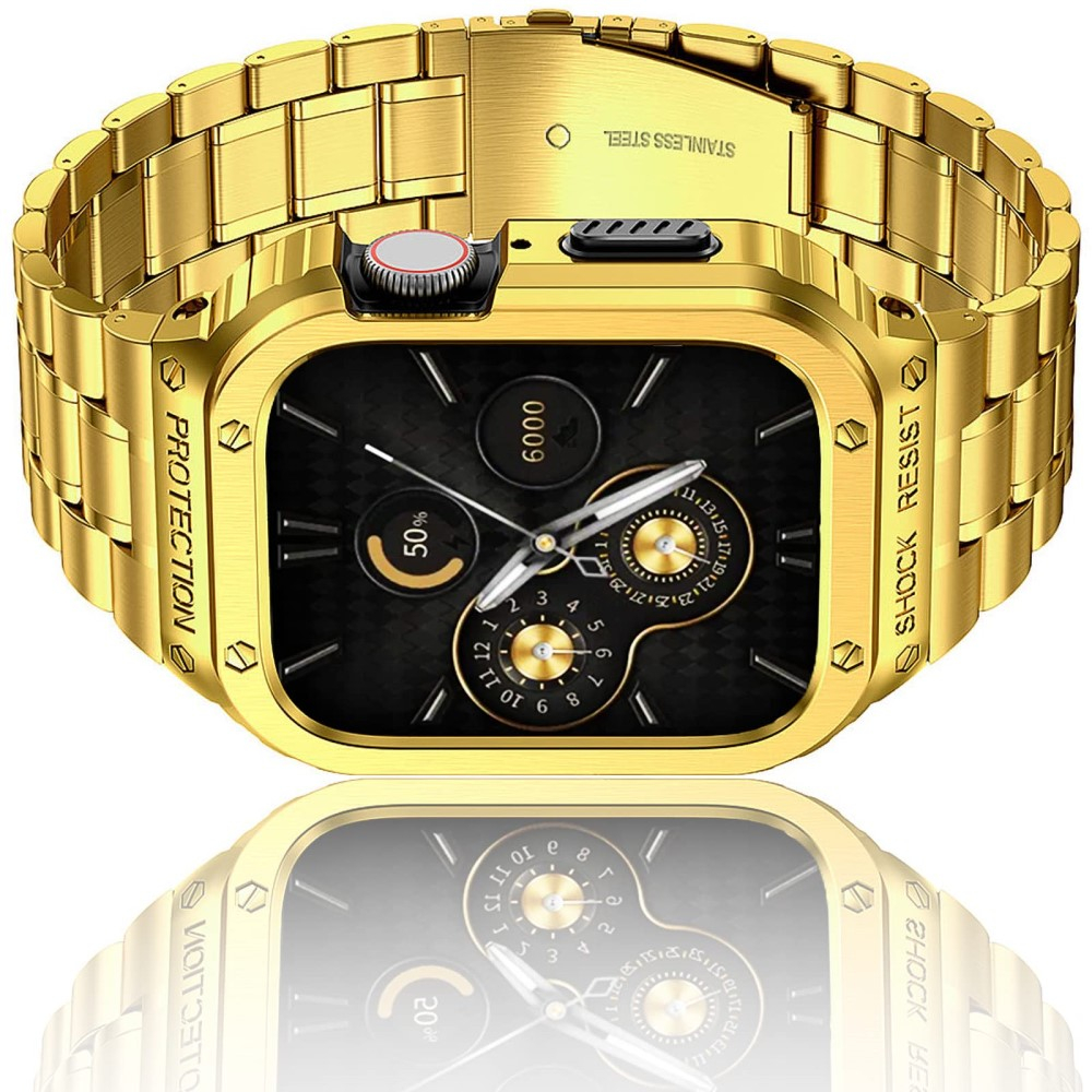 Apple Watch Ultra 3 / Ultra 2 / Ultra (49 mm) Klassisches Edelstahl Armband   Bumper Case - Gold