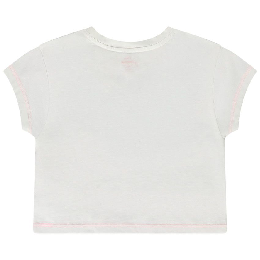 T-shirt manches courtes print Minnie Disney pour fille - Ecru