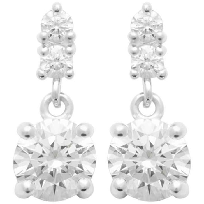 Boucles d'oreilles puces - Argent 925/1000 rhodié & oxyde de zirconium