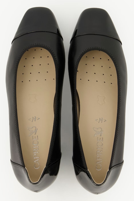 Caprice Leder-Pumps, Lackspitze, Wechselfußbett, Weite H