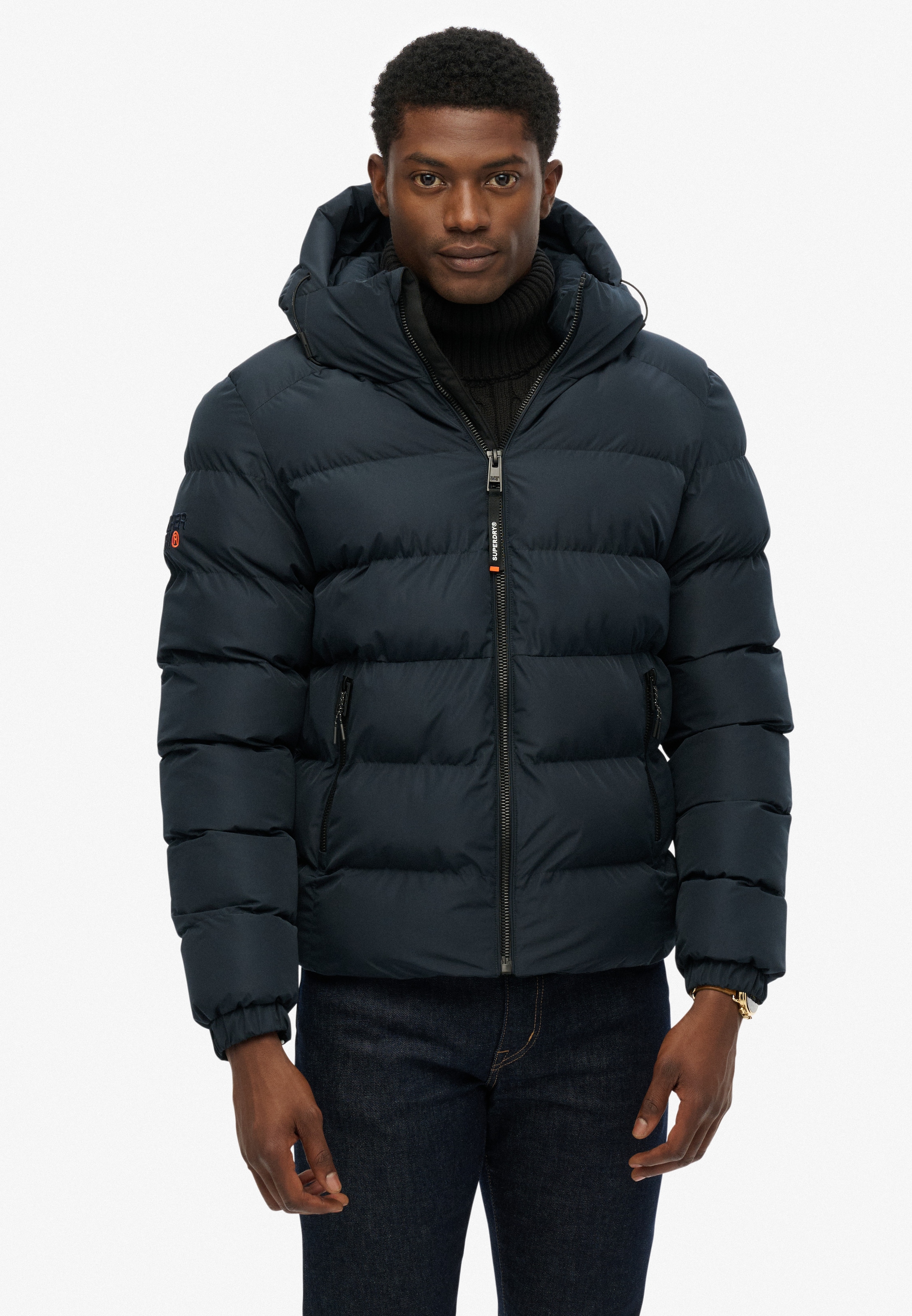 Superdry Steppjacke »HOODED SPORTS PUFFER JACKET« mit Kapuze