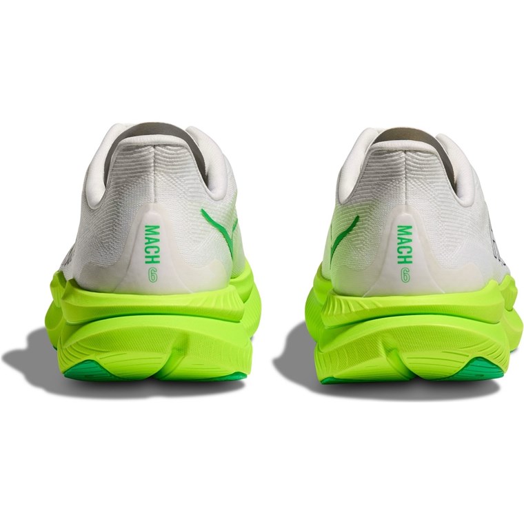 Hoka M Mach 6 White / Neon Lime