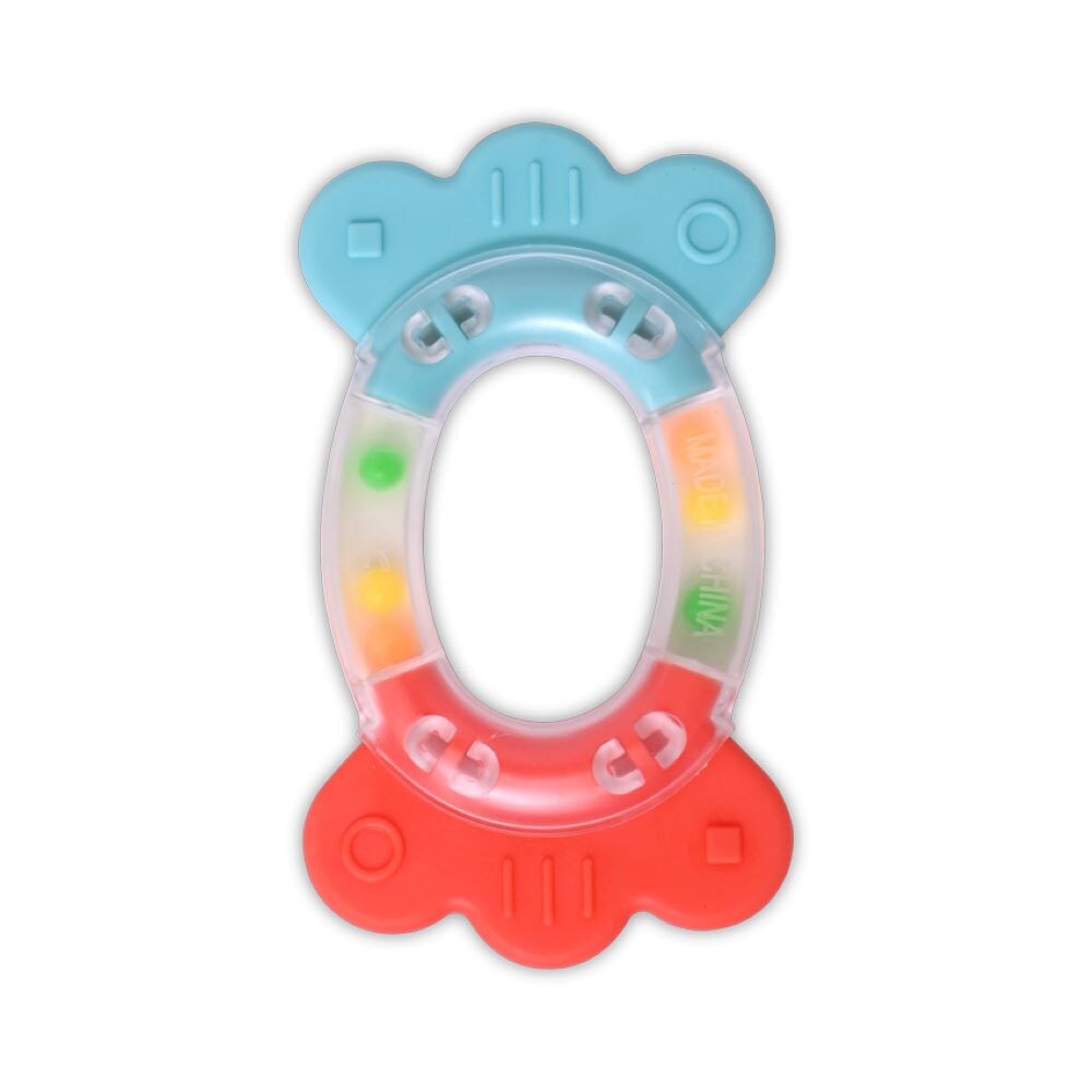 Baby Care Beißring Candy Babyrassel, Greifling, genoppter Griff, ab Geburt bunt