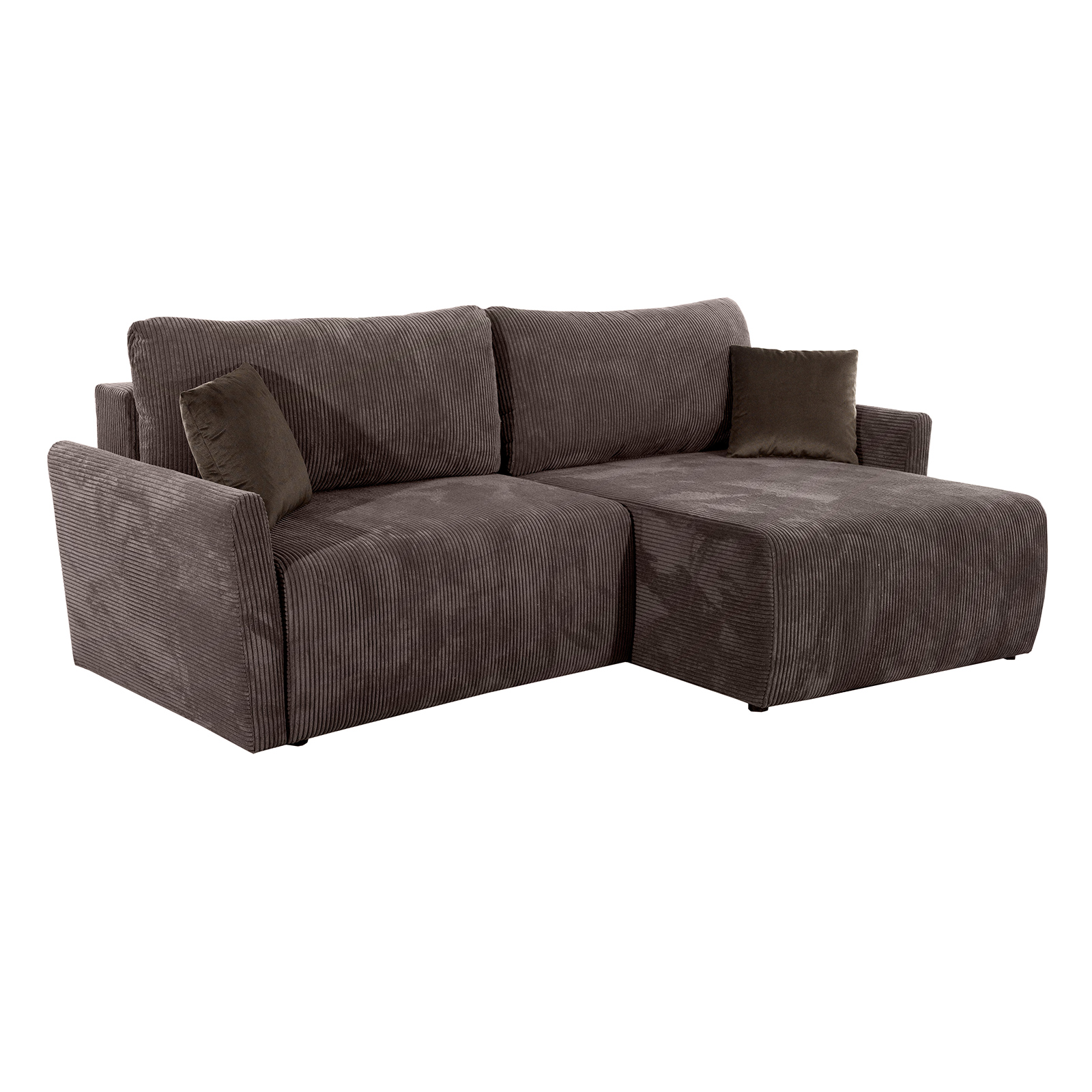 Ecksofa - braun - Liegefunktion und Bettkasten