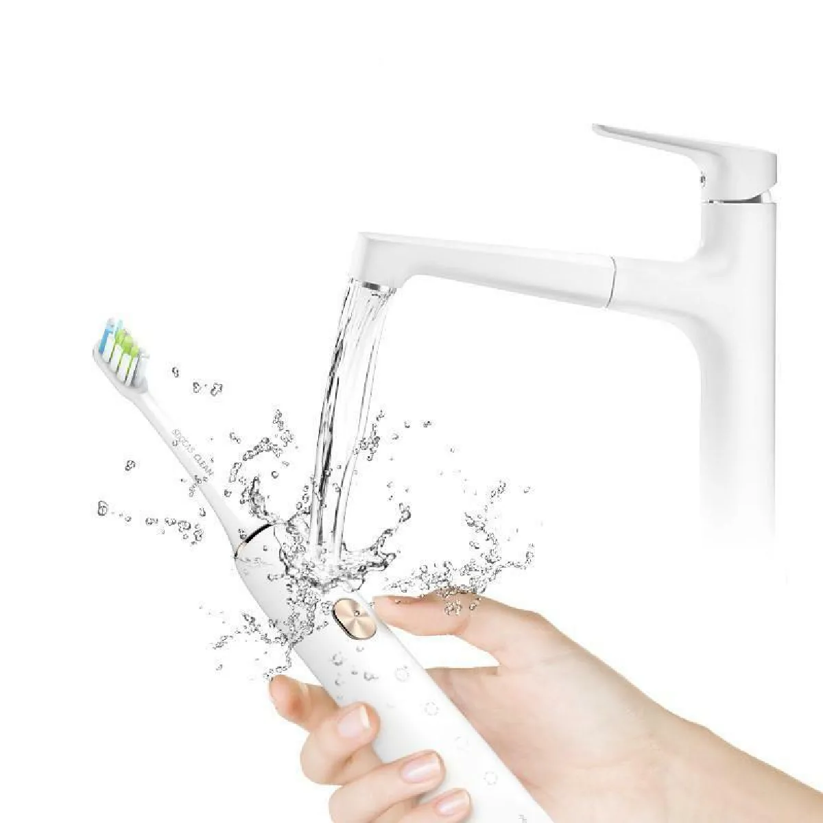 Justgreenbox Brosse à dents électrique Ultrasons - Noir