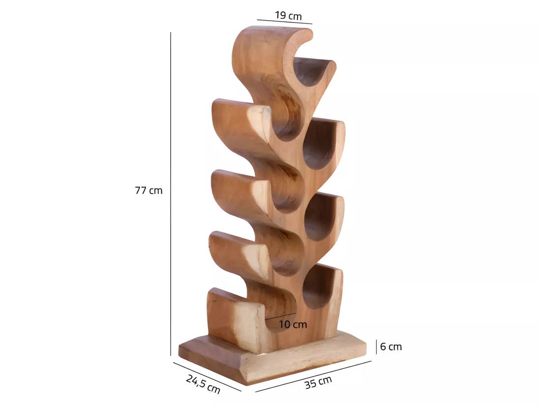Porte bouteille en bois de suar H.77 cm 8 espaces de stockage - WINE