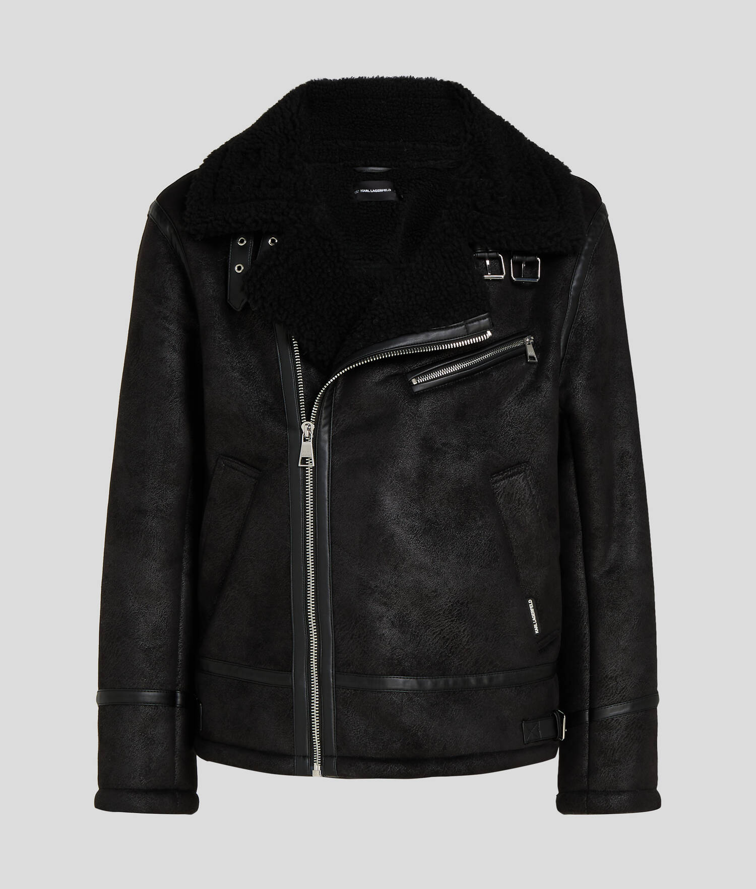 VESTE DE MOTARD IMITATION DAIM