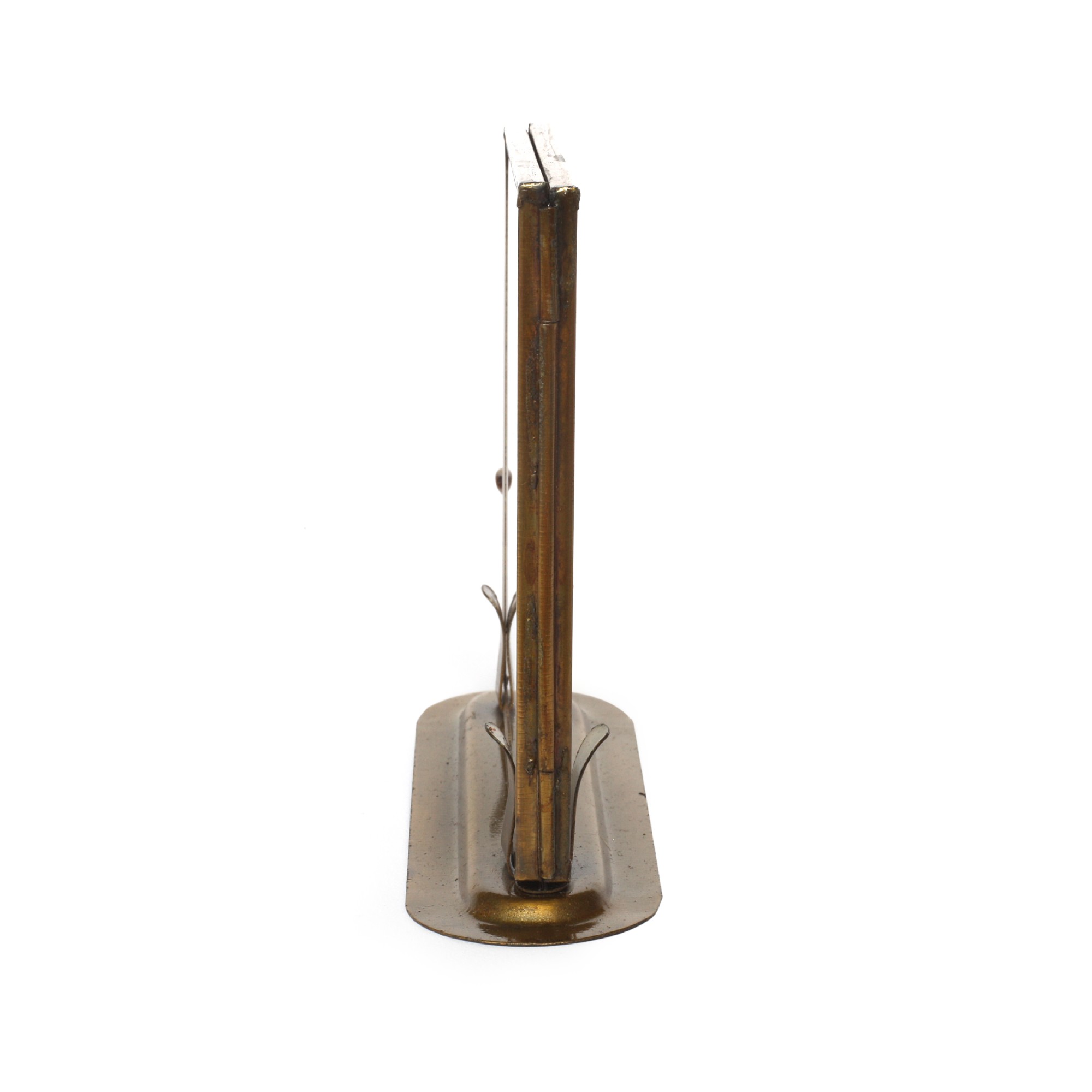 Glasrahmenhalter, antik-messing, H 13 cm, B 11 cm, L 4 cm von fischer's lagerhaus