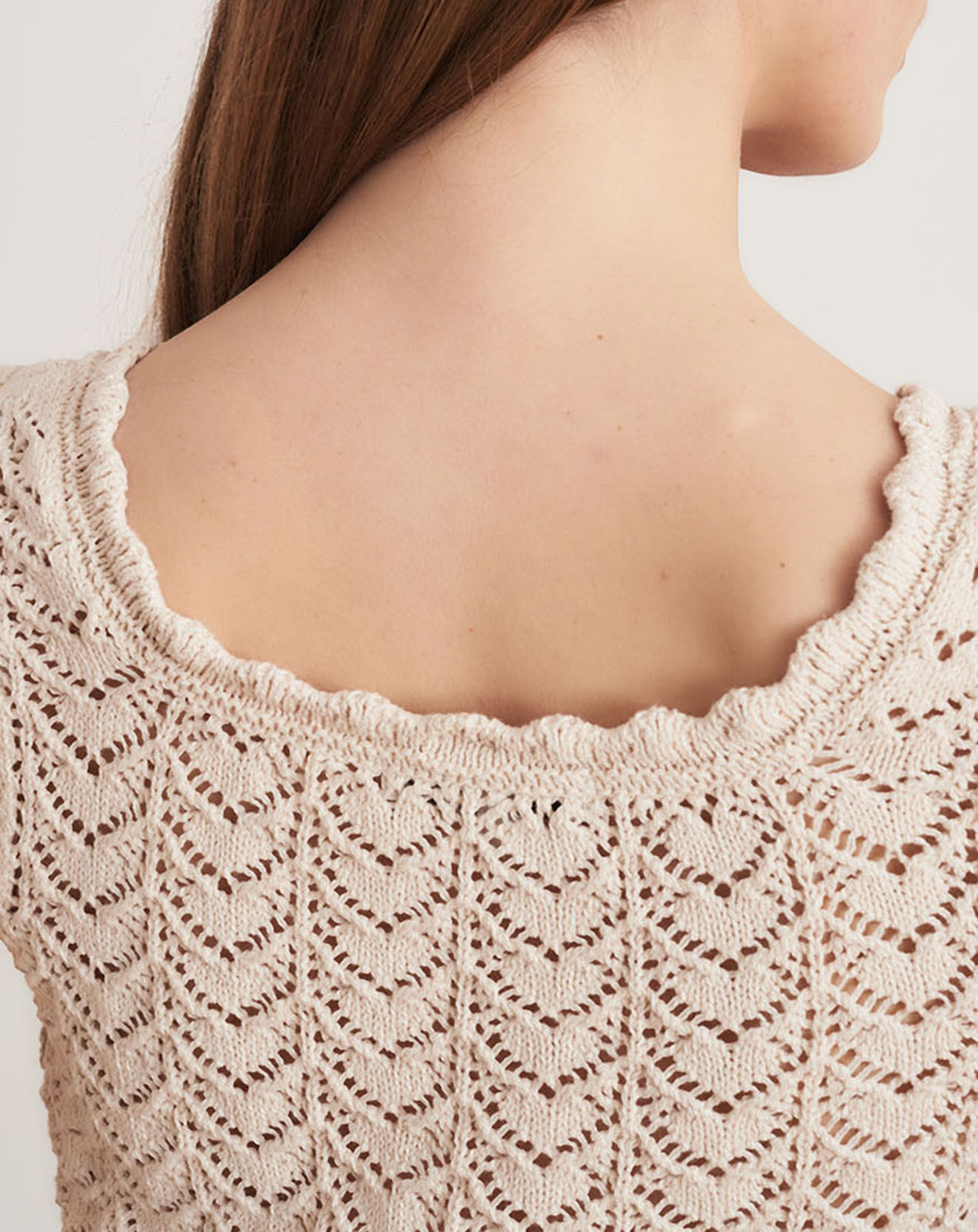 La Petite Francaise Top en crochet Bettina écru