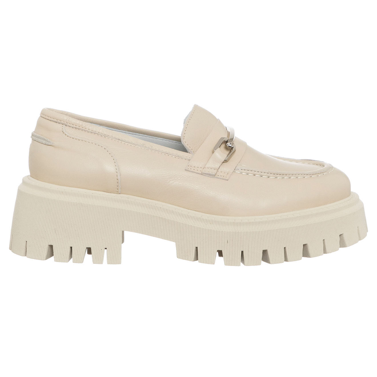 Loretta Pettinari Mocassins en Cuir Barbara nude - Talon 5 cm
