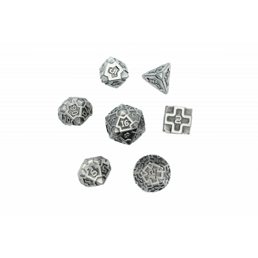 Set de dés JDR en metal Mecha