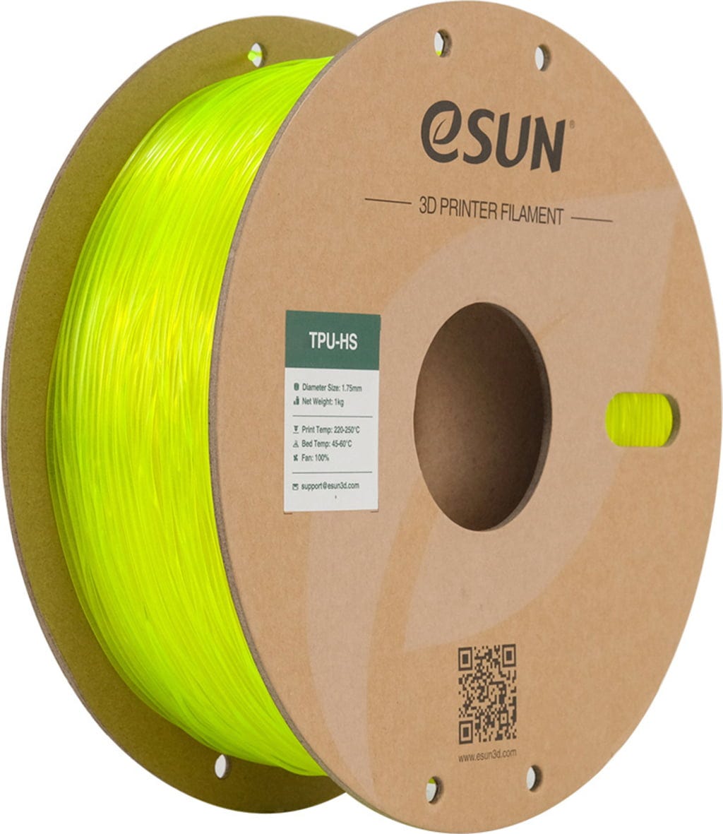 eSUN  TPU-HS Fluorescent Yellow, 1,75 mm / 1000 g    Für High Speed optimiertes TPU in Fluorescent Yellow
