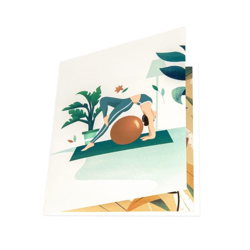 ekapop - Yoga 3D Wenskaart