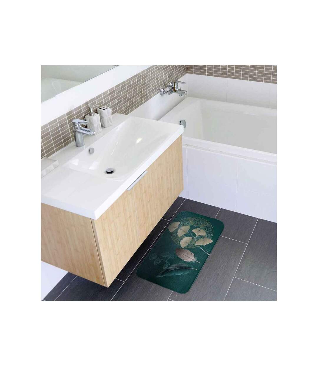 Tapis de Bain Microfibre Ginkoblue 45x75cm Vert