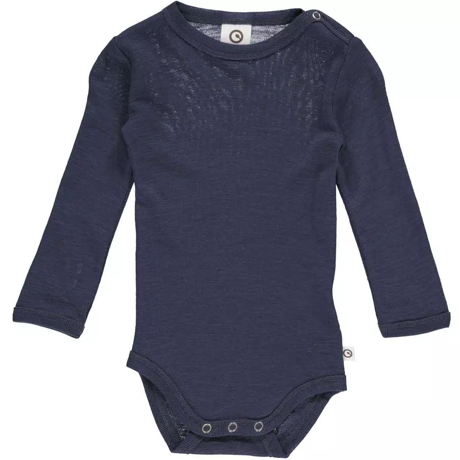 Müsli Langarmbody aus Merinowolle blue