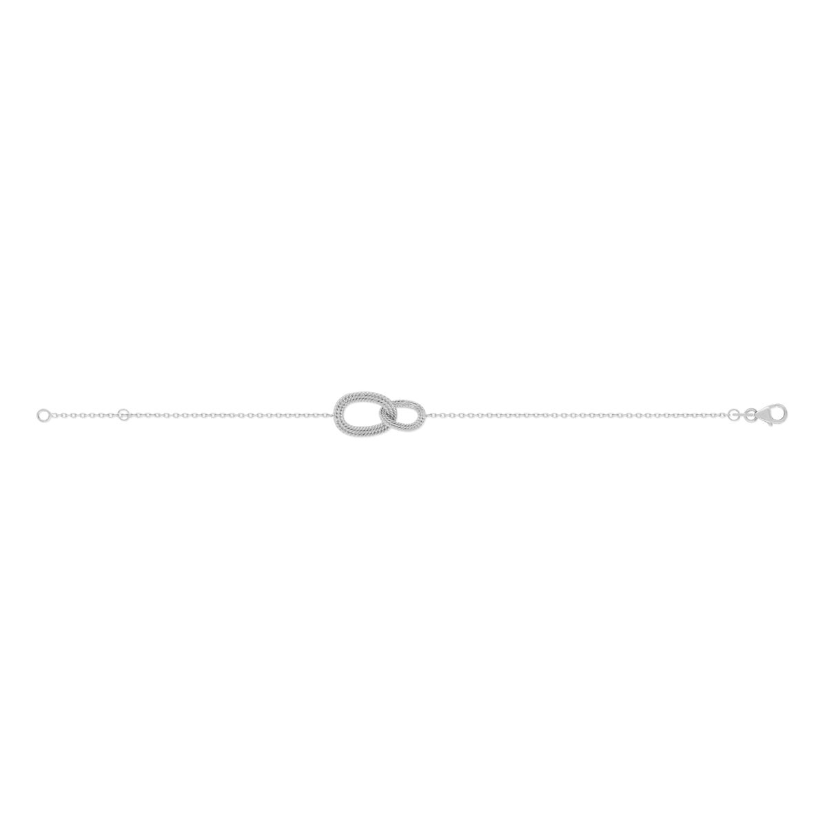 Bracelet argent 925, anneaux entrelacés 18 cm.