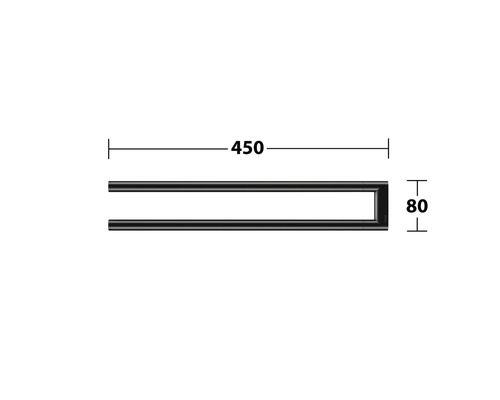 KEUCO REVA Black Selection vaste handdoekhouder, mat zwart, 12818370000