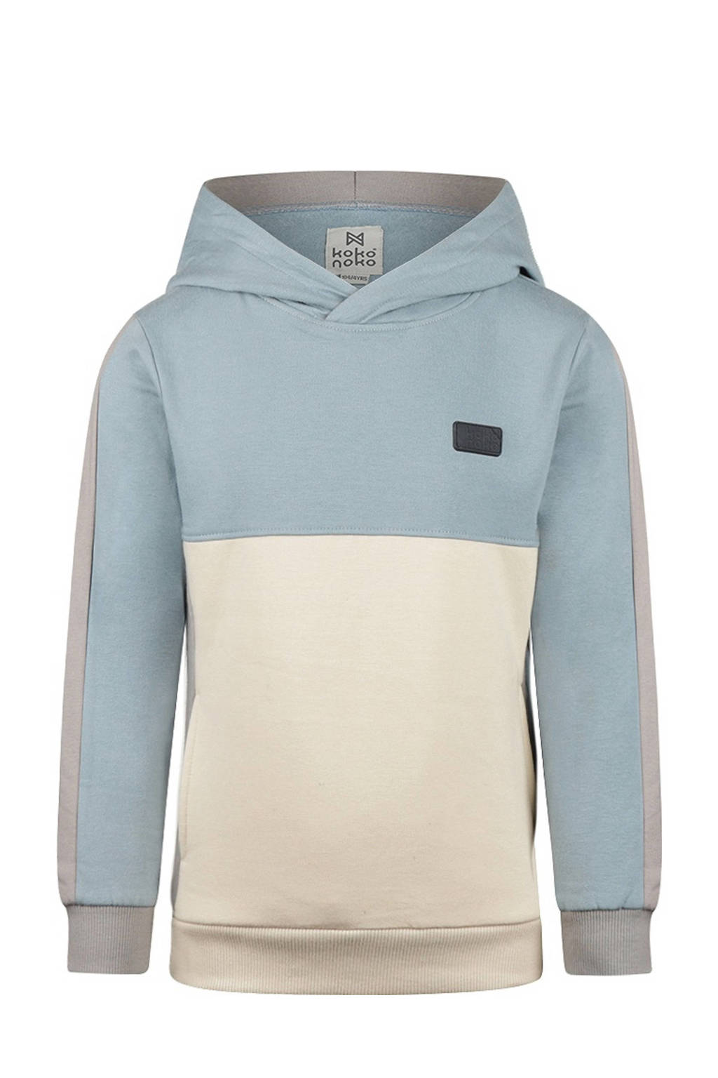 Koko Noko hoodie lichtblauw/grijs/ecru