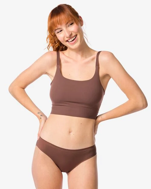 slip pour femme second skin micro marron moyen