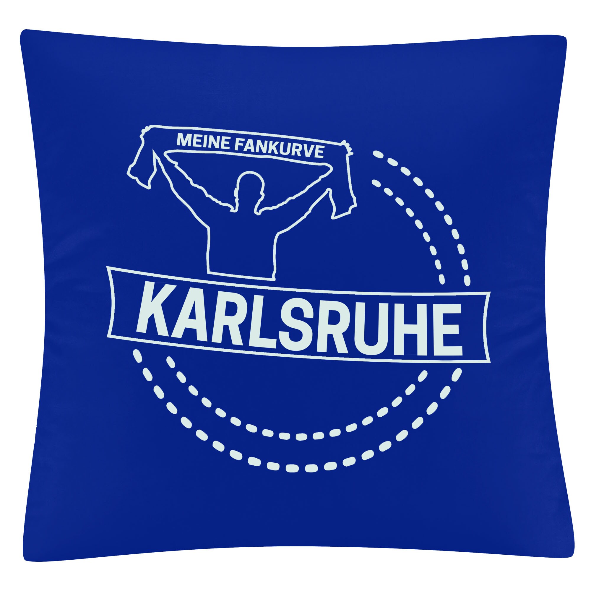 multifanshop® Kissenbezug - Karlsruhe - Meine Fankurve - Druck weiß