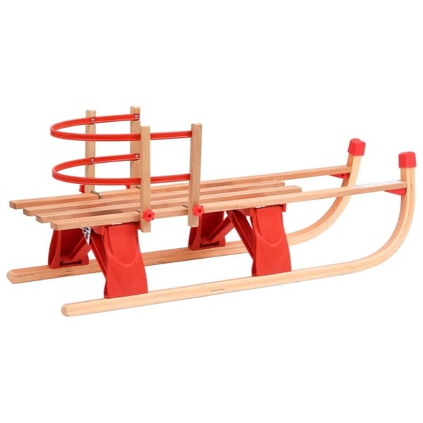 vidaXL Kjelke med ryggstøtte sammenleggbar 119 cm tre