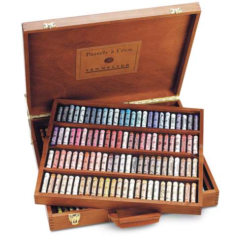 SENNELIER PASTELS À L'ÉCU Künstler-Pastellkreiden, Holzkoffer