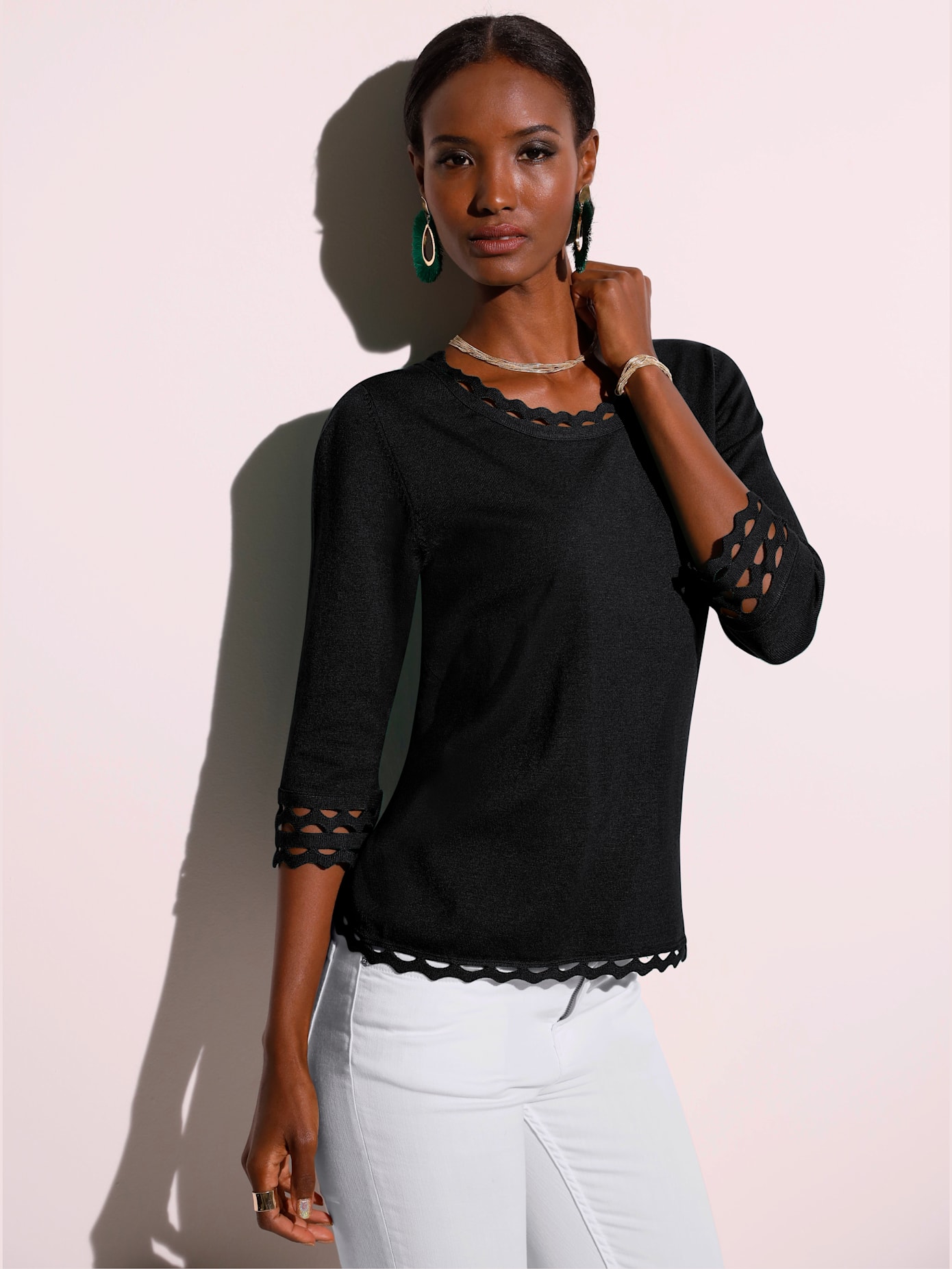 Pull à manches 3/4 viscose