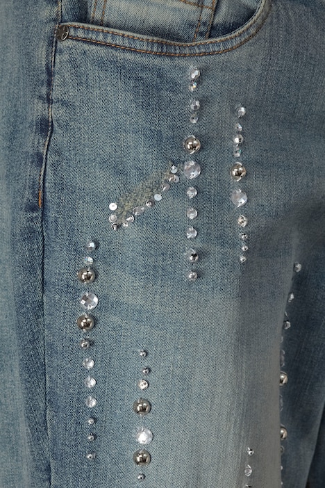 7/8-Jeans, Slim Fit, Strass-Details, 5-Pocket