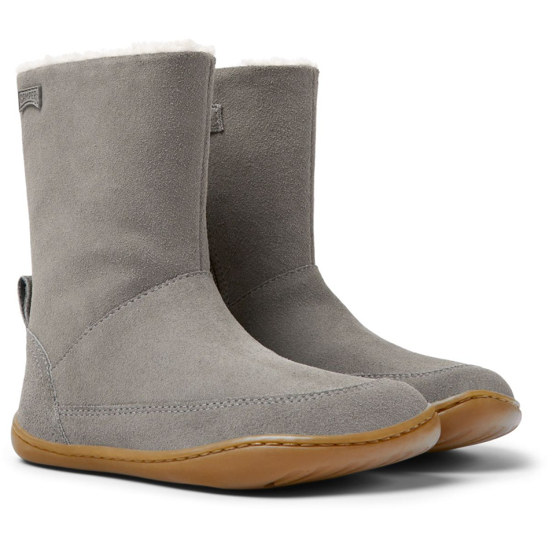Camper Camper Peu Kids Bottes Fourrees Gris