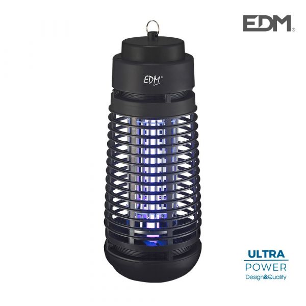 Mata Insetos 1X6W Uso Interior Área de Cobertura 7.5M2 Altura:30Cm Ø12Cm Luz Actinica EDM - 06018